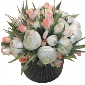 סידור פרחים ממשי באפרסק